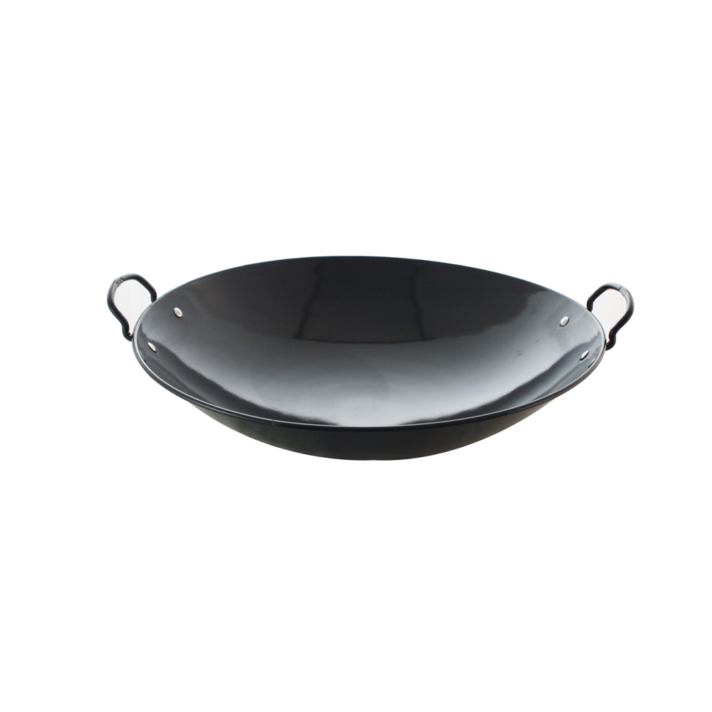 Chinese Double Ear Enamel Iron Wok