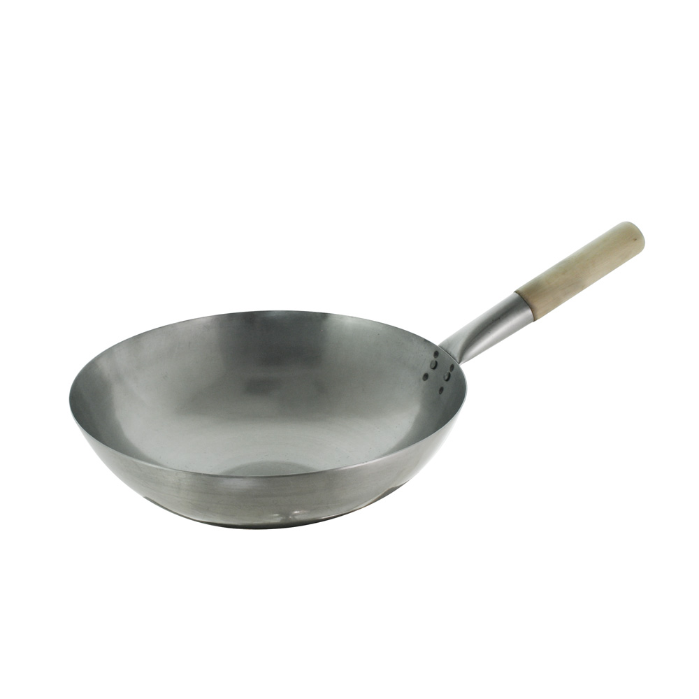 Iron Wok with Deep Sides and Round Base