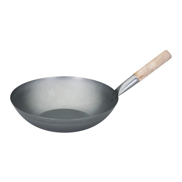 Iron Wok with Deep Sides and Round Base