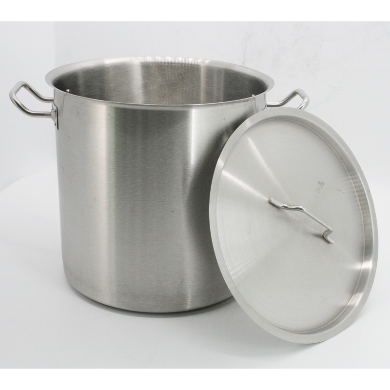 Stainless Steel Deep Stockpot with Cover - Sandwich Bottom