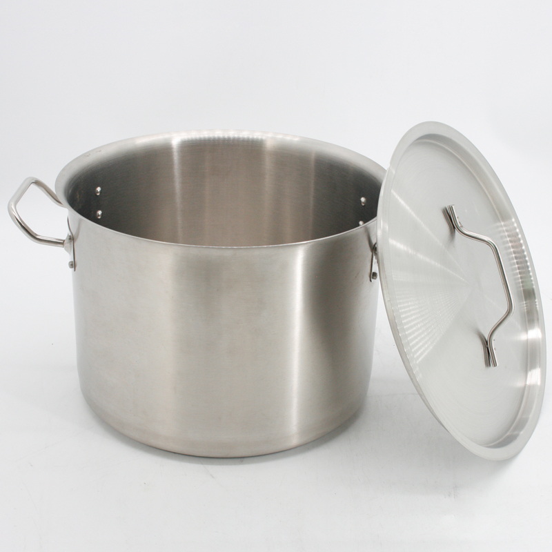 Stainless Steel High Casserole with Lid - Sandwich Bottom