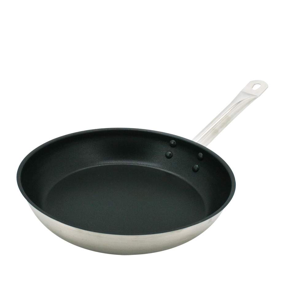 Non-stick Stainless Steel Fry Pan with Single Handle and Sandwich Bottom