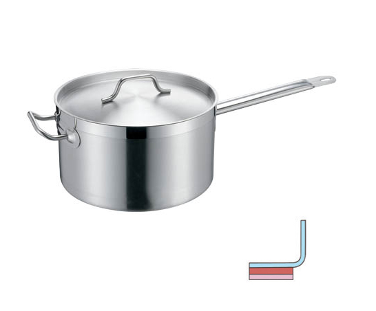 Stainless Steel Deep Sauce Pan with Lid and Single Handle