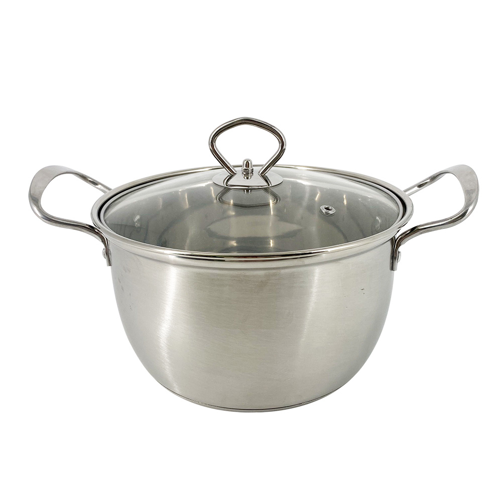 Stainless Steel Pot with Double Ear and Sandwich Bottom