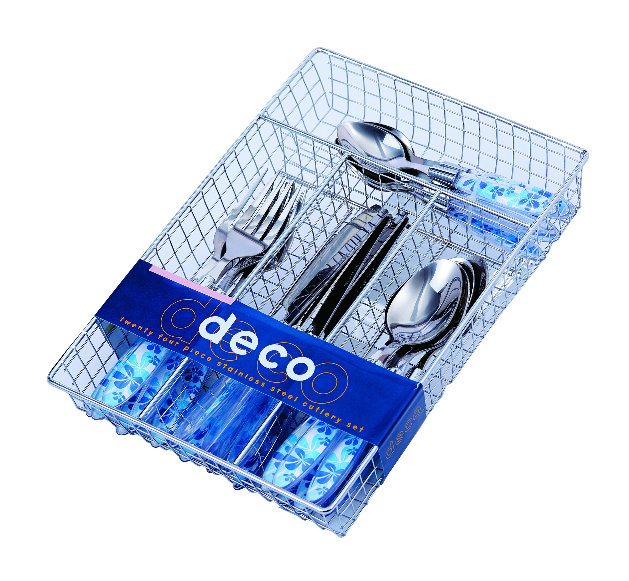Stainless Steel Cutlery Set with Chrome Tray