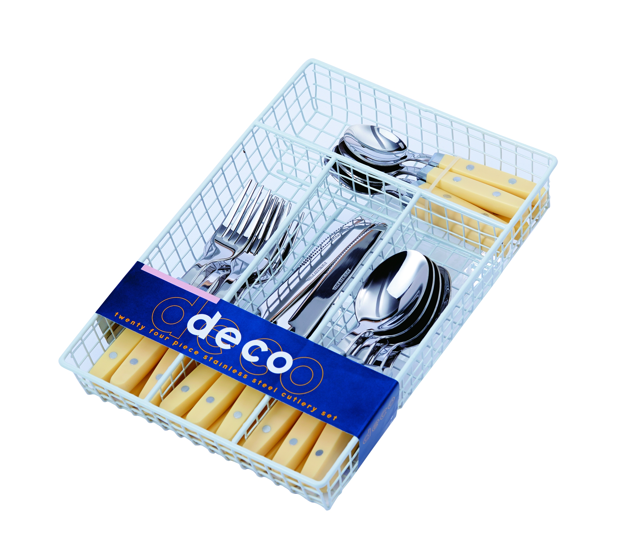 Stainless Steel Cutlery Set with Metal Tray
