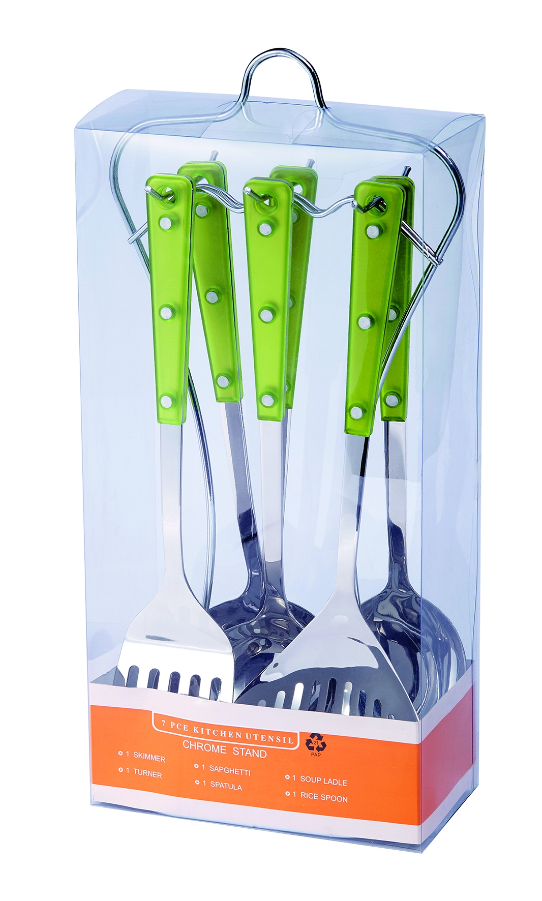 Stainless Steel Cutlery Set with Chrome Stand and PVC