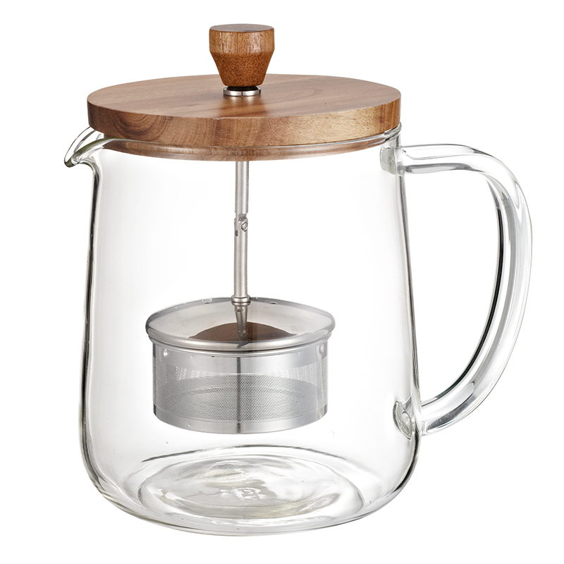 Stainless Steel and Borosilicate Glass Teapot with Removable Infuser
