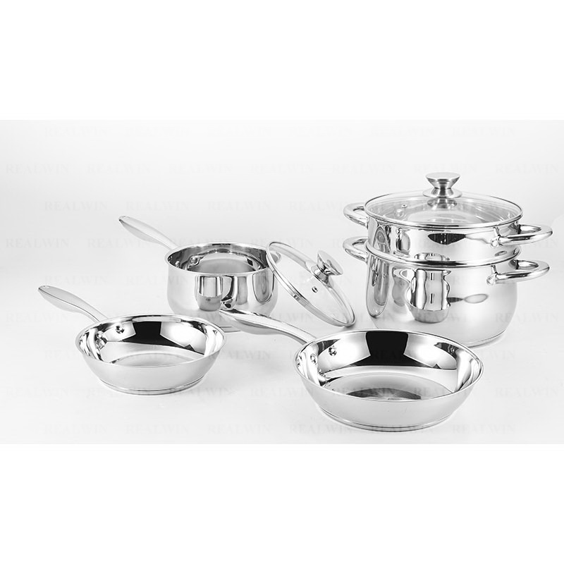 Stainless Steel Cookware Set with Glass Lids