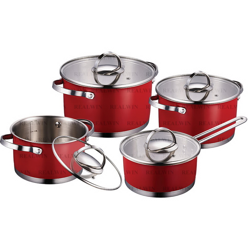 8-Piece Stainless Steel Cookware Set with Glass Lids