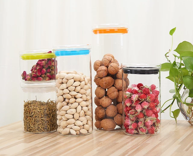 Customized Transparent Wide Mouth Glass Storage Jar for Tea and Food