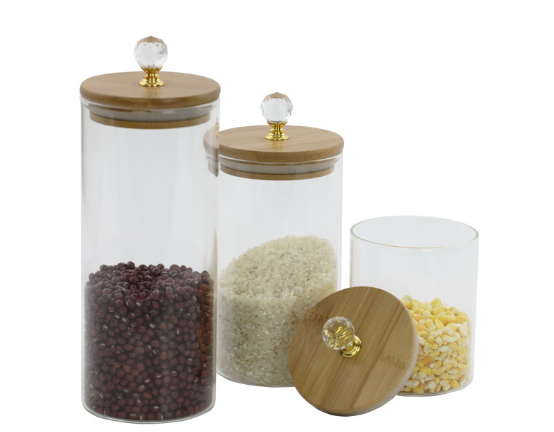 MC6864 Customized Transparent Wide Mouth Glass Storage Jar for Tea and Snacks