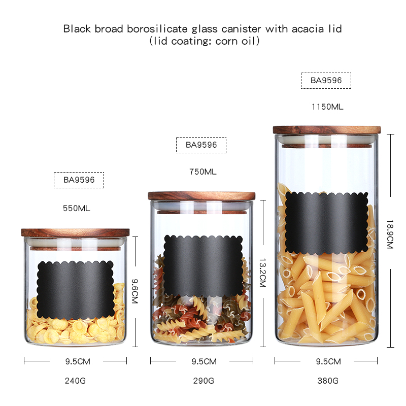 Borosilicate Glass Canister with Acacia Lid