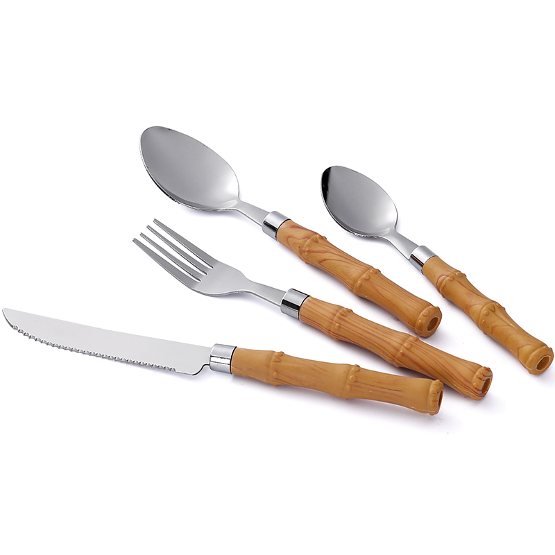 Tableware with imitation bamboo plastic handles