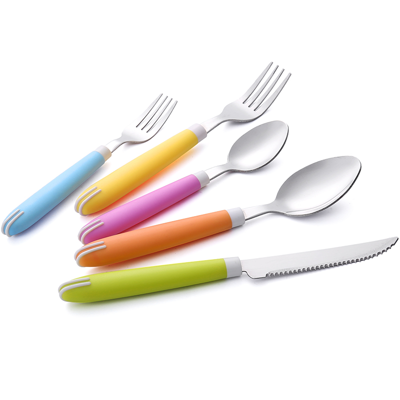 Candy Color Stainless Steel Tableware with PP Handle