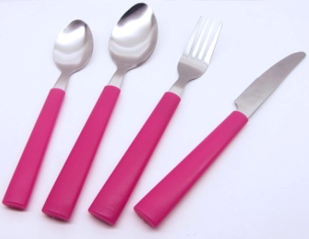 Simple Portable Cheap Plastic Stainless Steel Cutlery Flatware Set