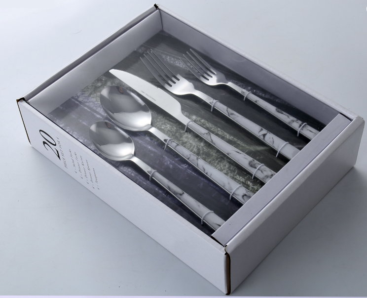 Stainless Steel Cutlery Long Tang Flatware Set in Display Box