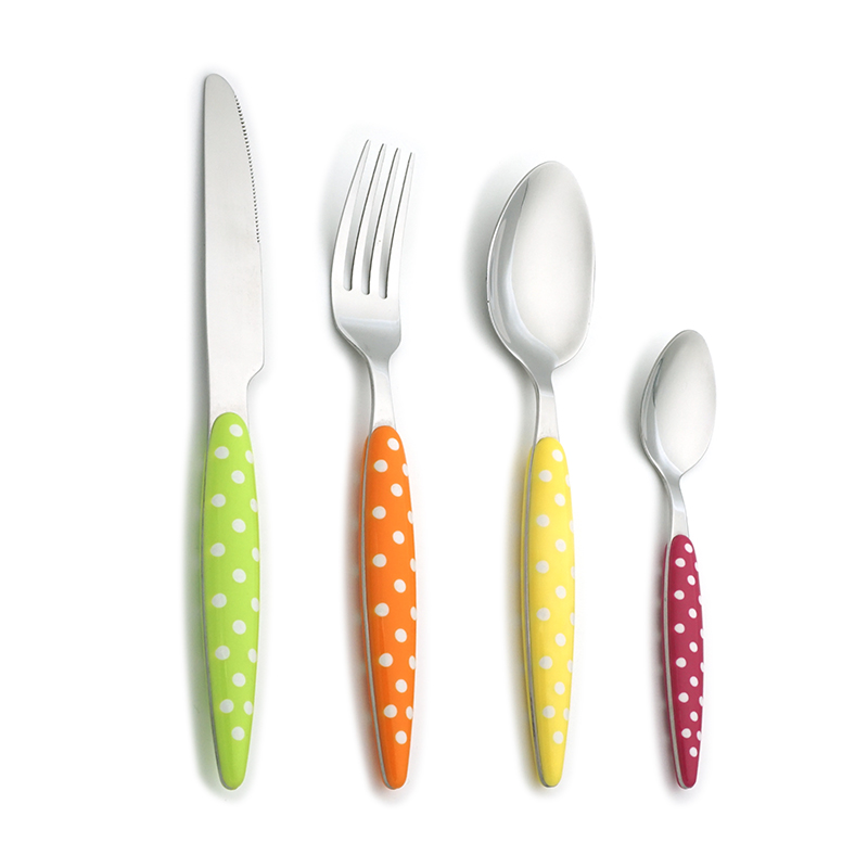2 Tones Stainless Steel Cutlery Long Tang Flatware Set