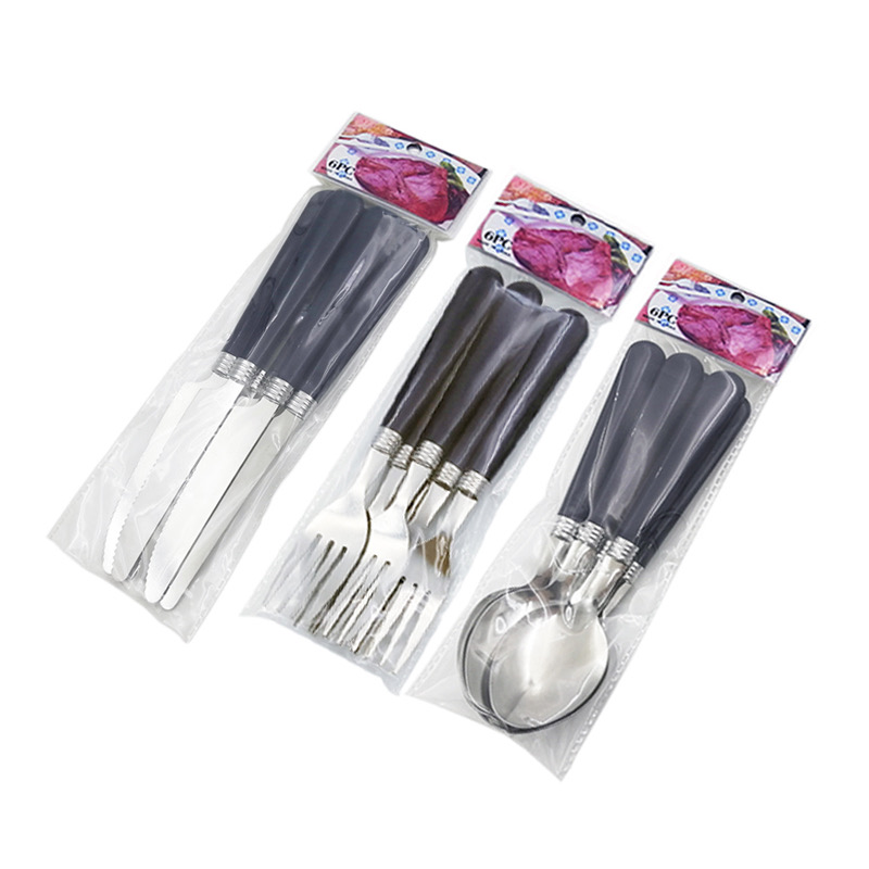 6-piece Stainless Steel Cutlery Set with Plastic Handles