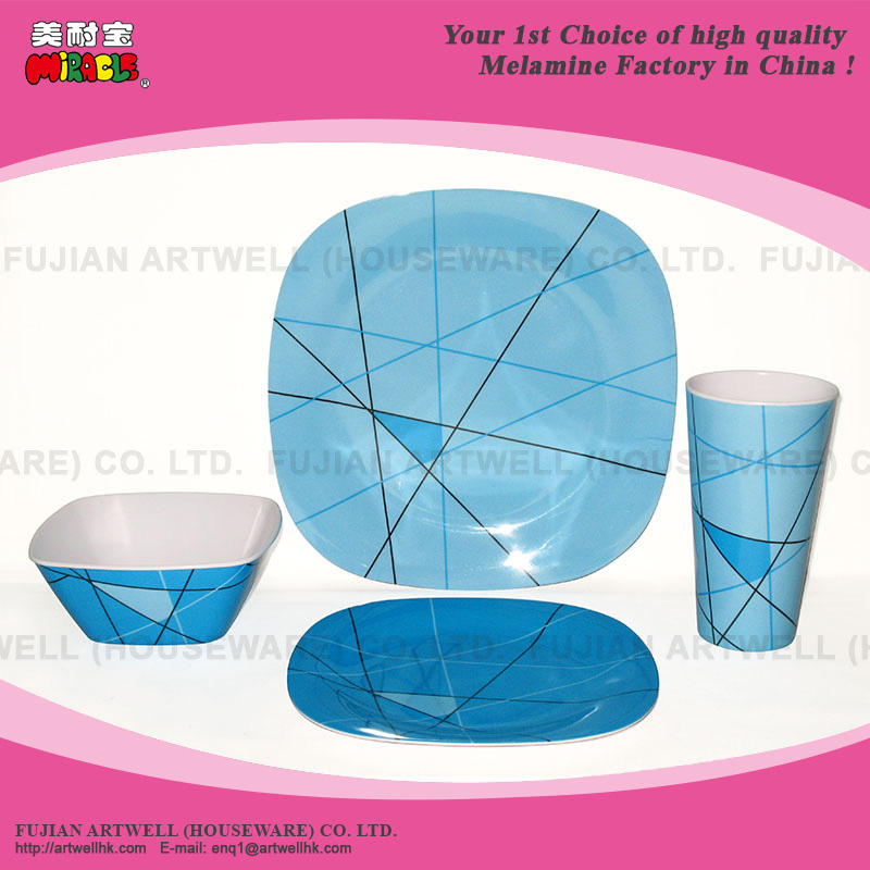 Melamine Dinnerware Set for Adults and Kids