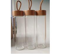 Borosilicate Glass Water Bottle with Bamboo Lid