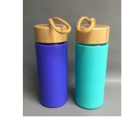 Borosilicate Glass Water Bottle with Bamboo Lid and Silicone Sleeve