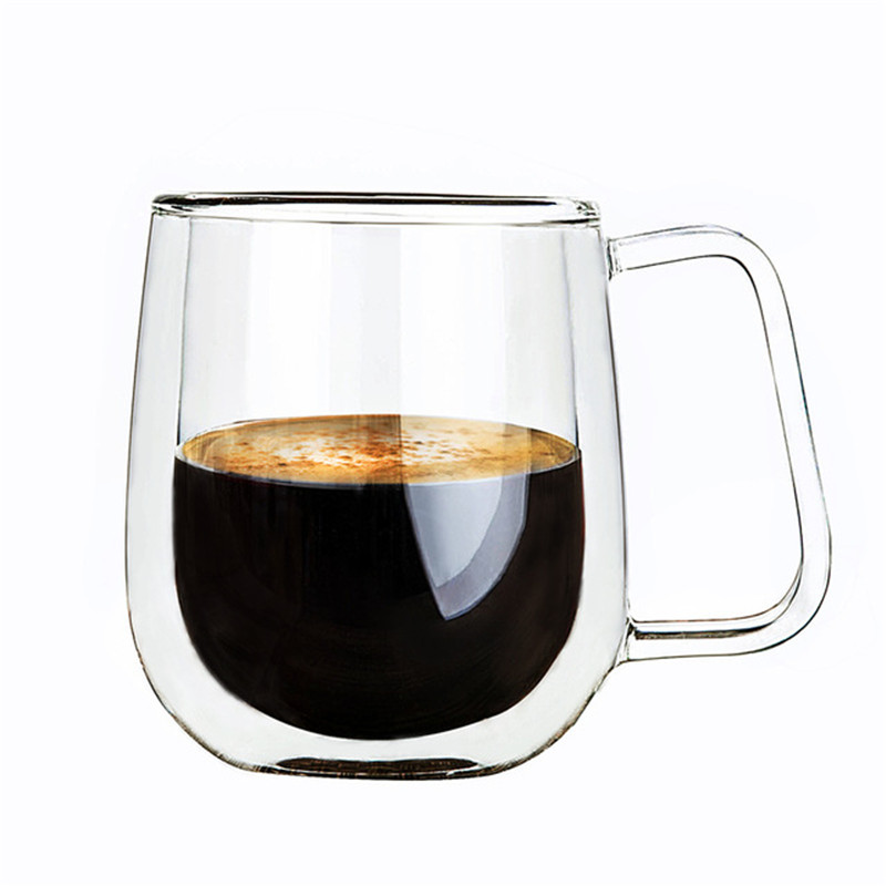 Double Wall Glass Coffee Mug with Handle