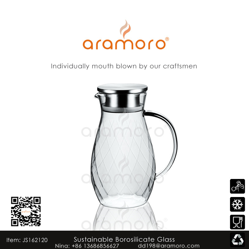 Borosilicate Glass Pitcher with Diamond Design