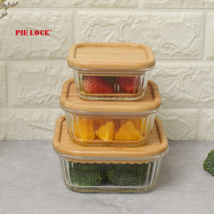 Glass Food Container with Bamboo Lid