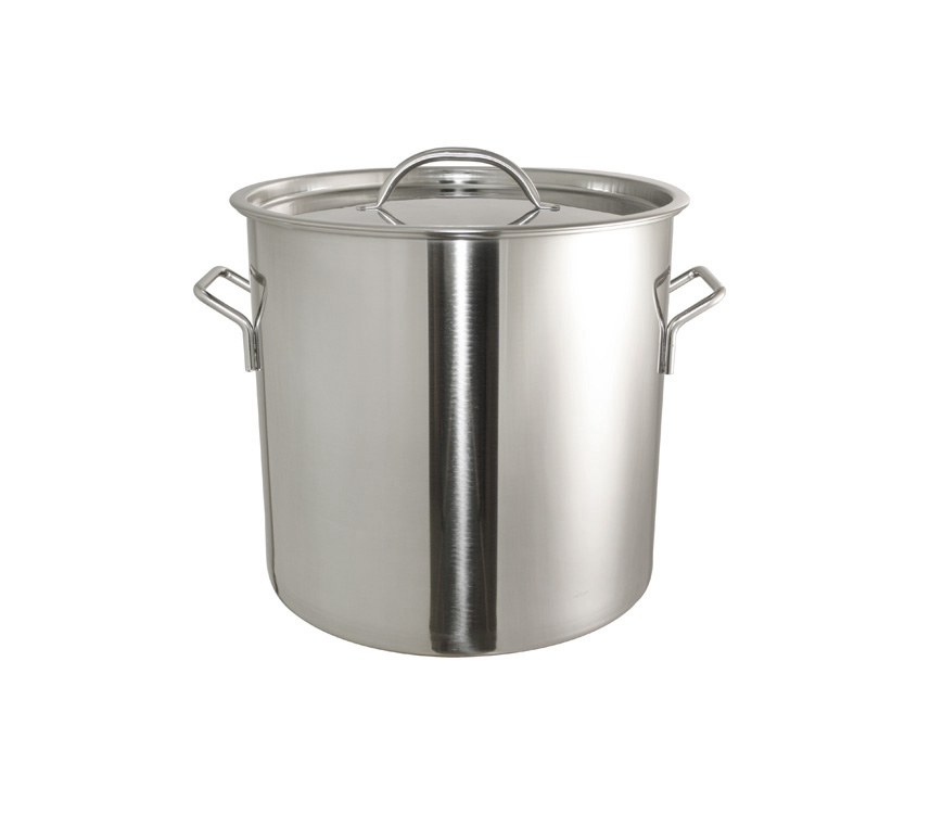 Stainless Steel Stockpot with Lid and Single Bottom
