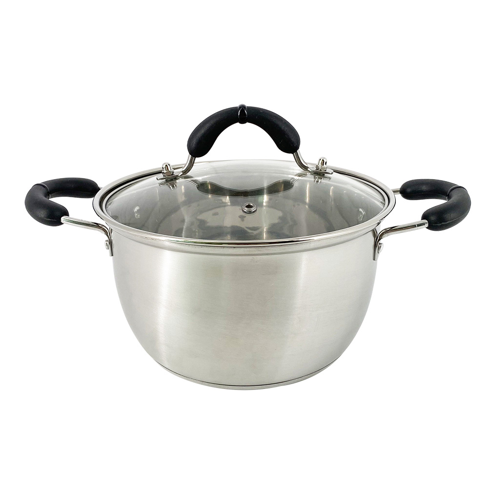 Stainless Steel Pot with Double Ear and Sandwich Bottom