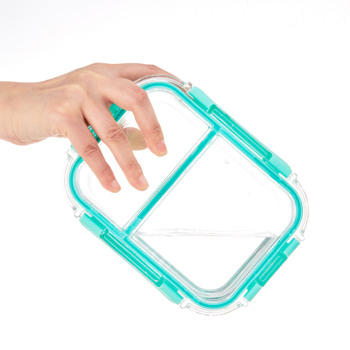 High Borosilicate Glass Food Container with Divided Part