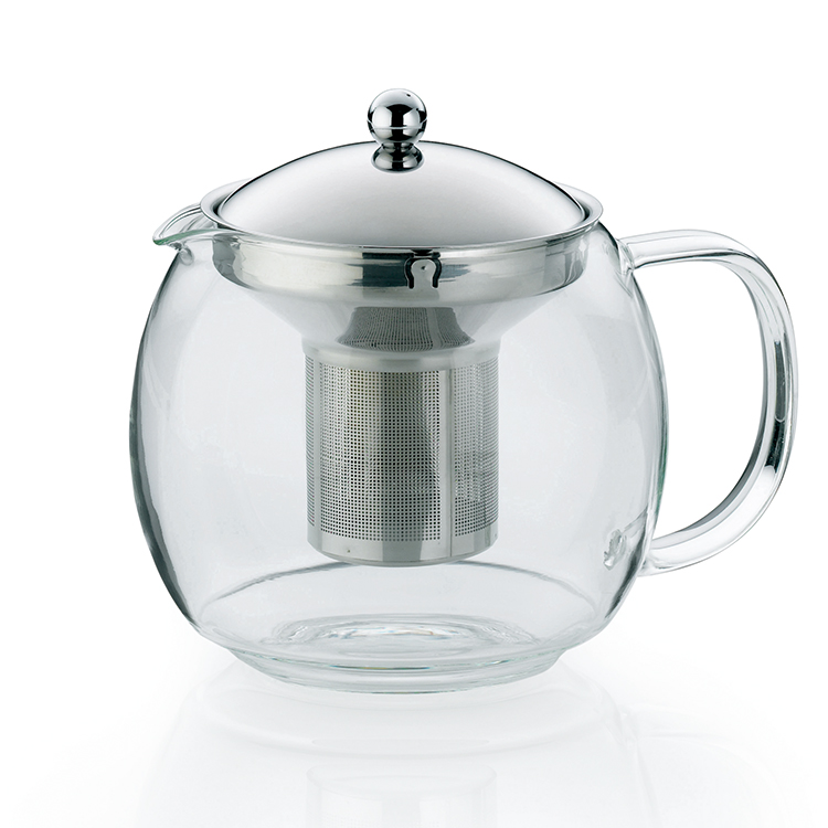 Stainless Steel and Borosilicate Glass Teapot with Removable Infuser