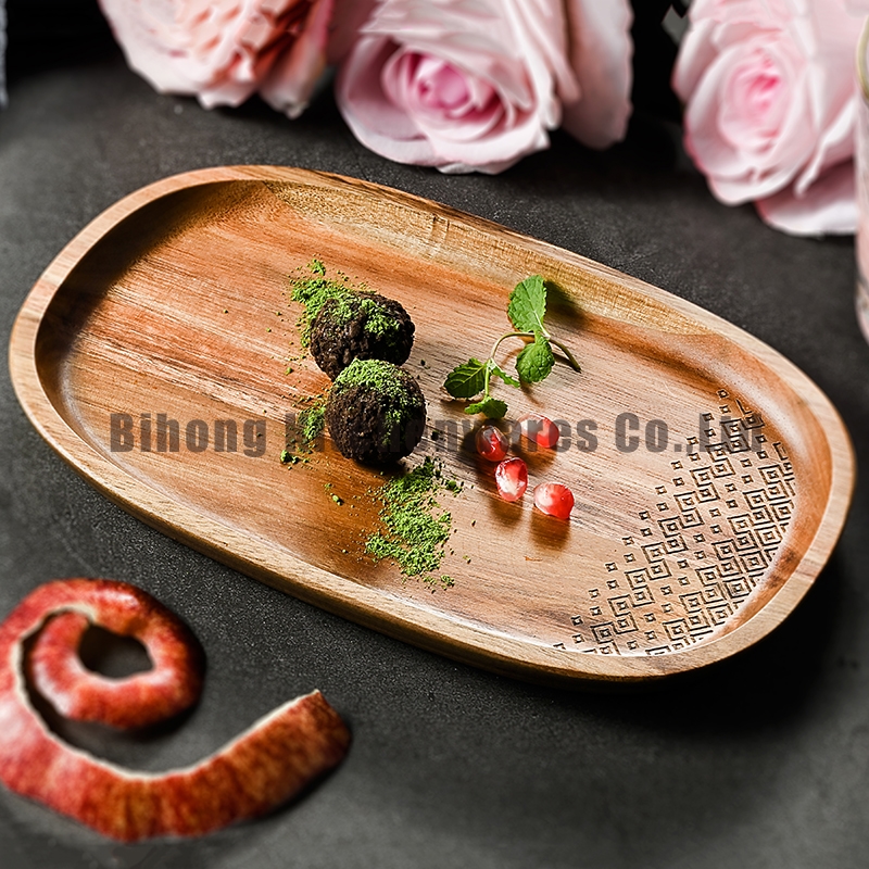 Oval Acacia Wood Serving Tray 25cm