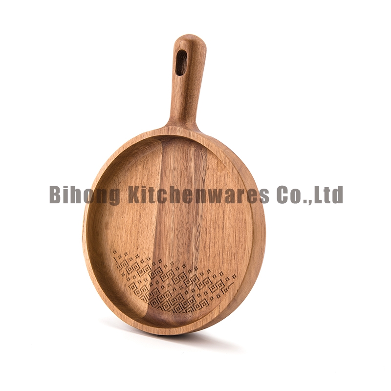 Round Wooden Tray with Handle 16cm