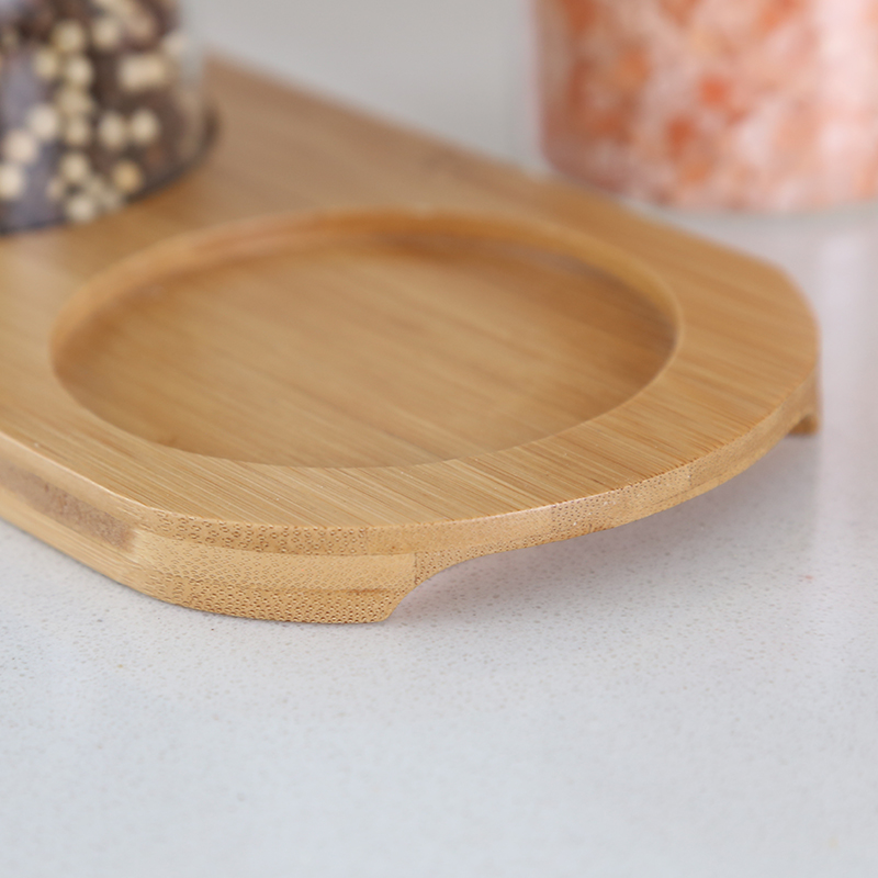Glass Seasoning Pot with Bamboo Tray