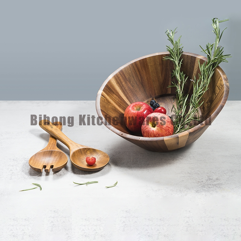 Set of 3 Acai Wood Salad Bowls