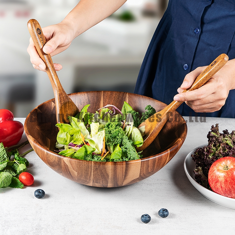Acacia Wood Salad Bowl Set - Set of 3
