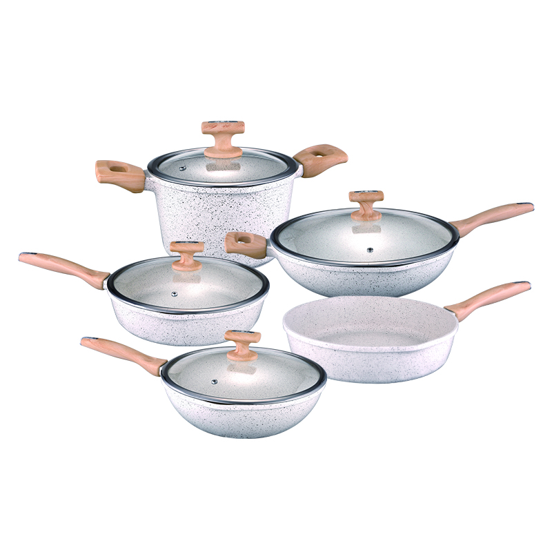 Aluminum Nonstick Cookware Set with Tempered Glass Lids