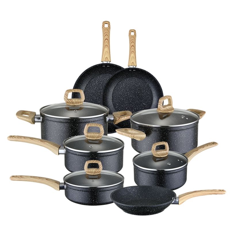Aluminum Nonstick Cookware Set with Marble Coating