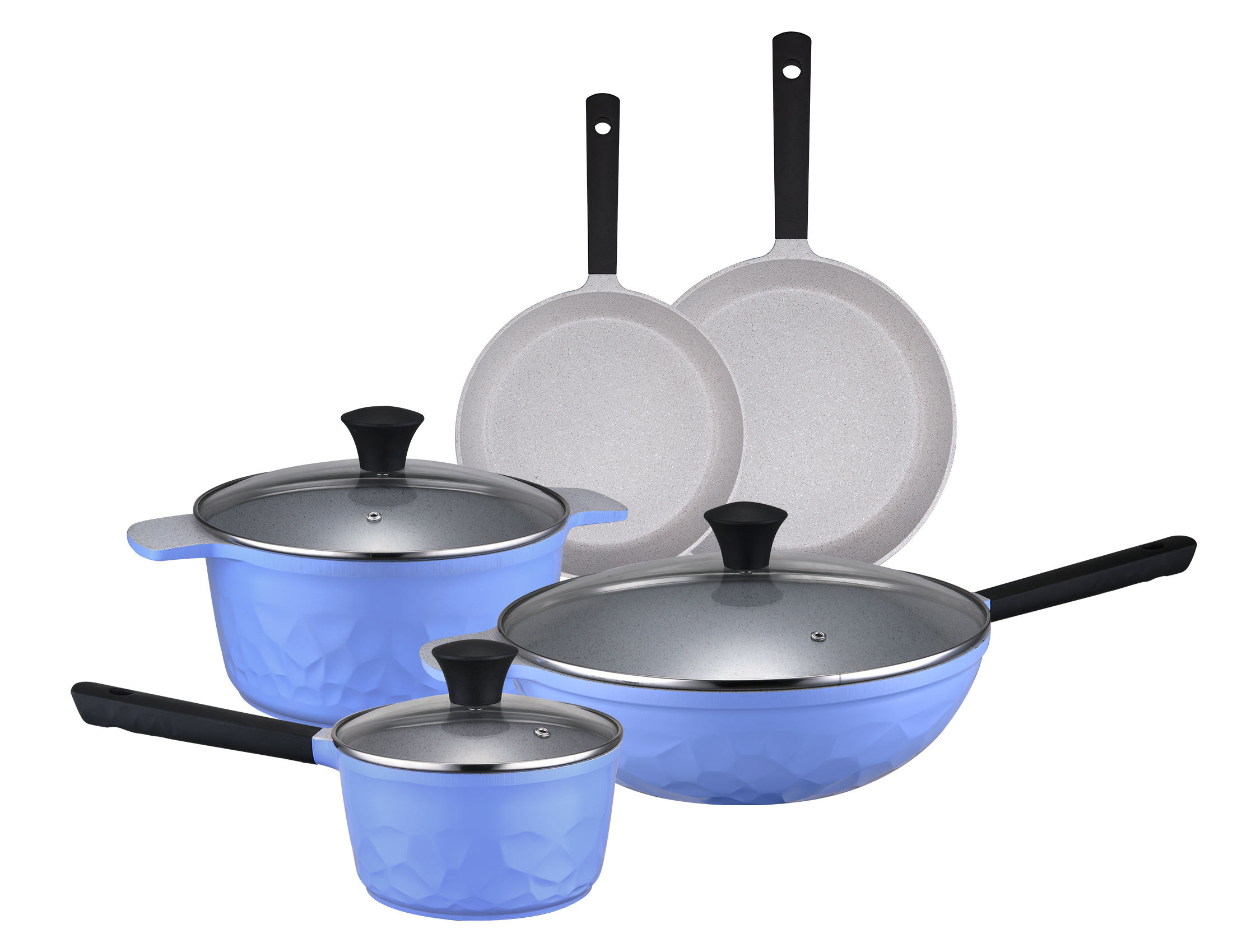 Diamond Die Cast Aluminum Nonstick Cookware Set with Marble Coating