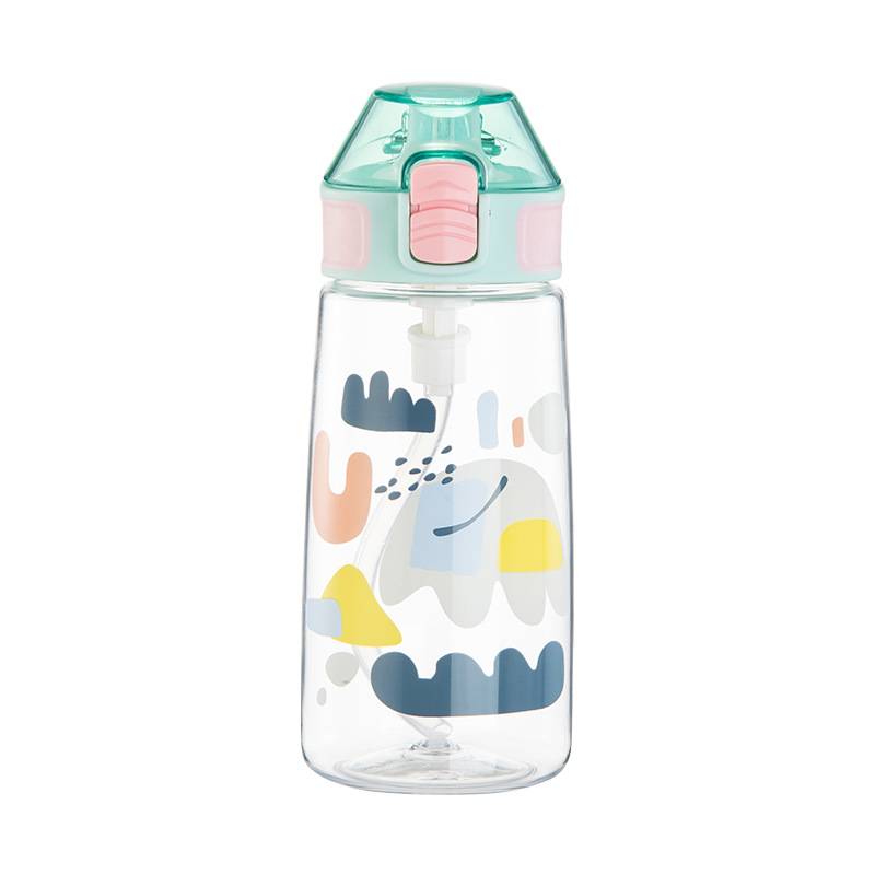 18.5oz Plastic Kids Water Bottle with Straw