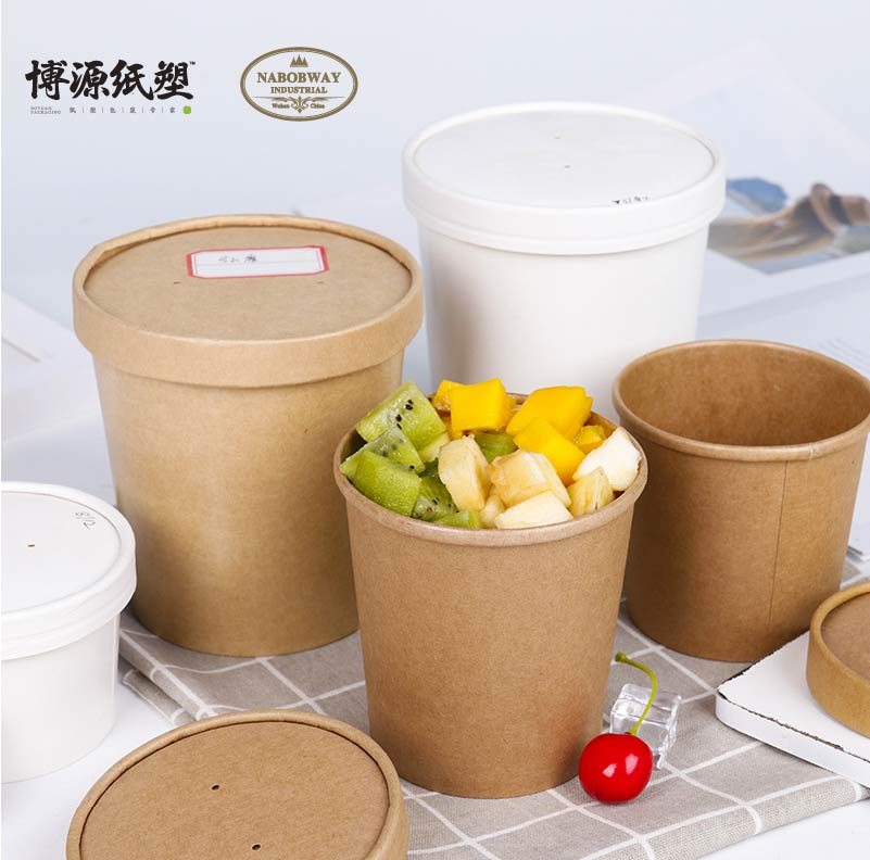Disposable Kraft Soup Containers in Various Sizes