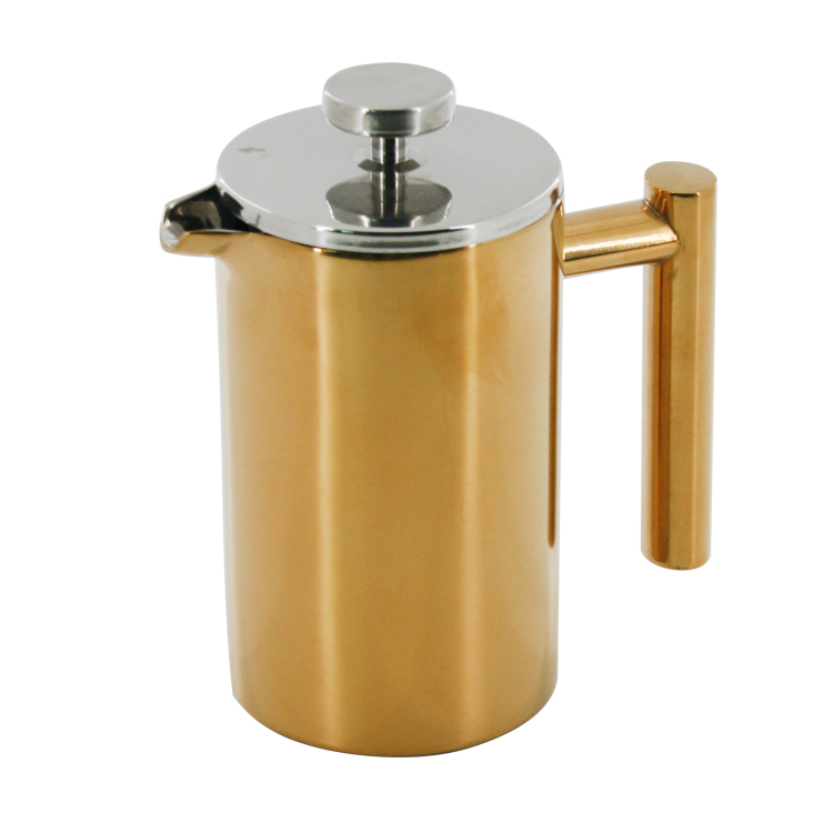 Stainless Steel Coffee Maker with Gold