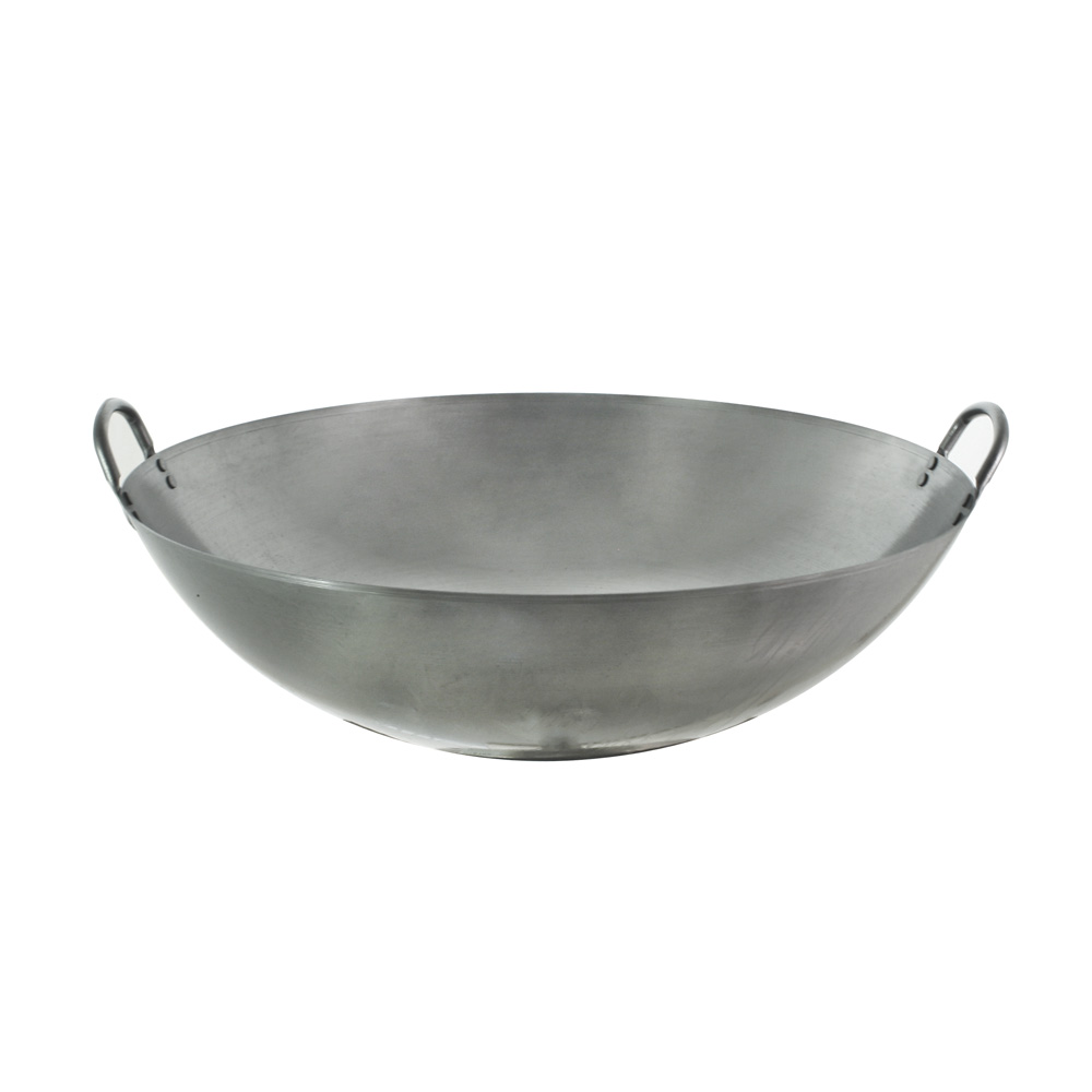Iron Wok with Deep Sides and Round Base