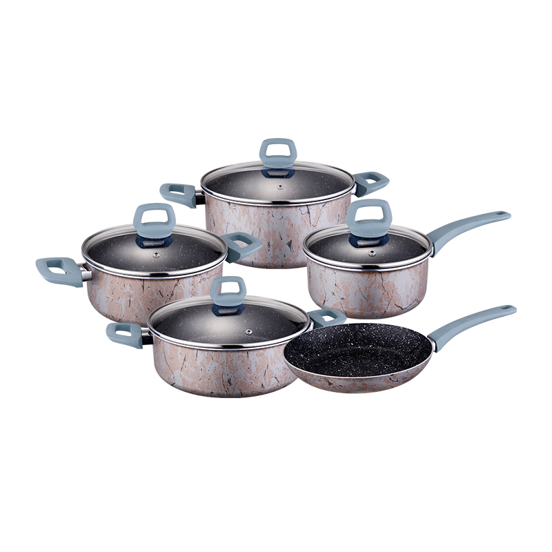 Aluminum Nonstick Cookware Set with Marble Coating