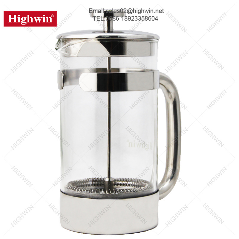 French Press Coffee Maker, Glass Classic Copper Finish