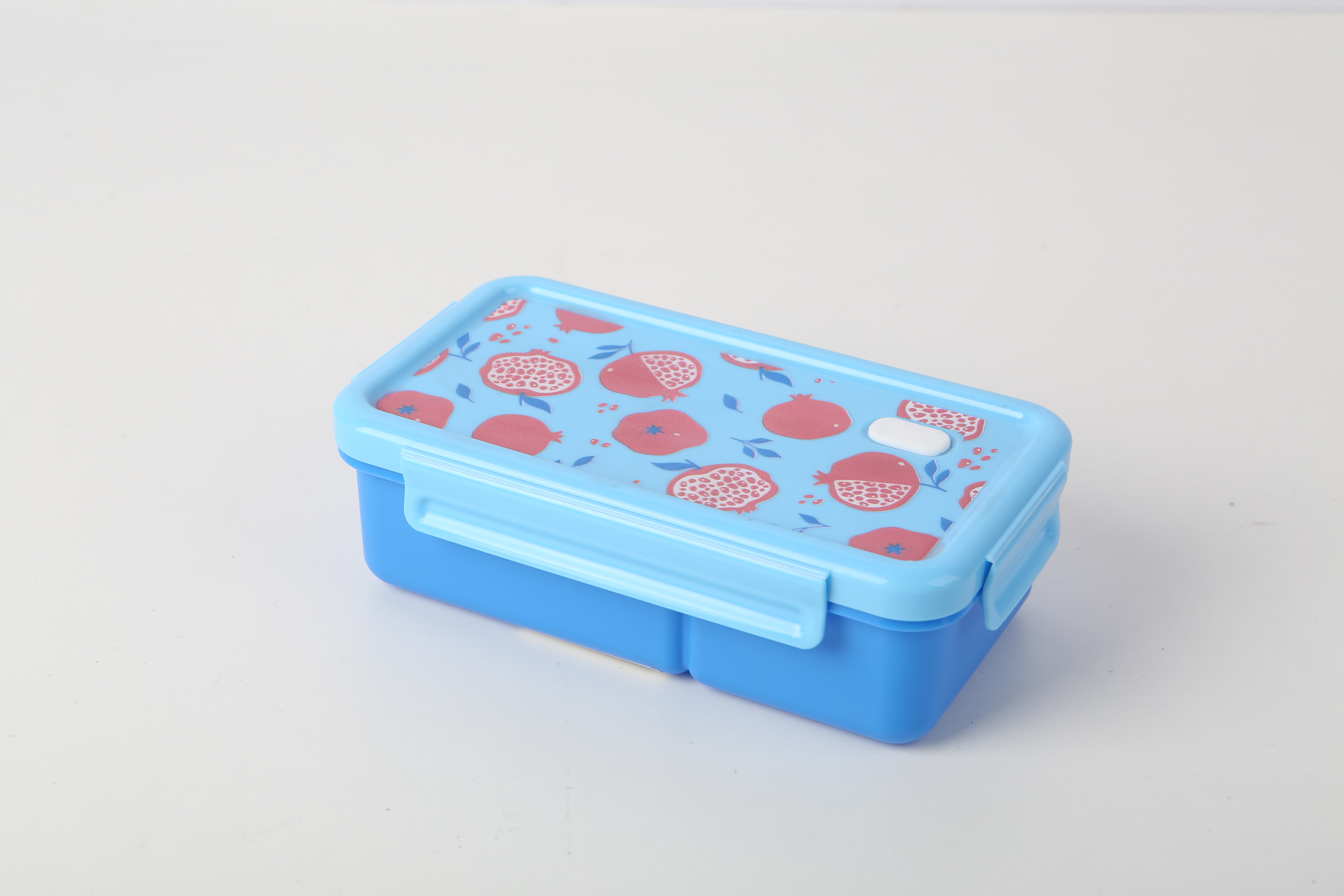 Plastic lunch box with two compartments