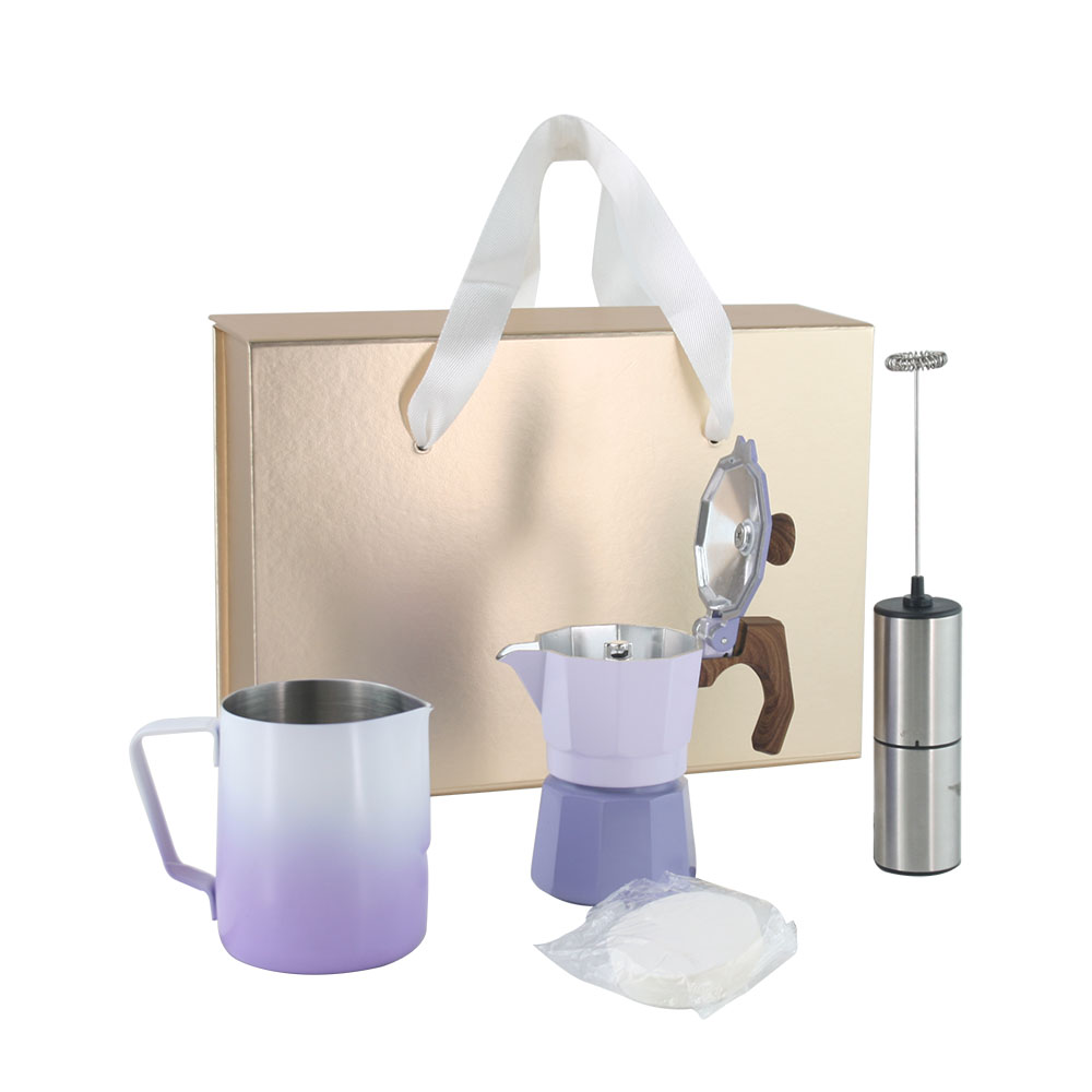 Harvest Moka Pot Coffee Maker Set with Milk Jug and Frother