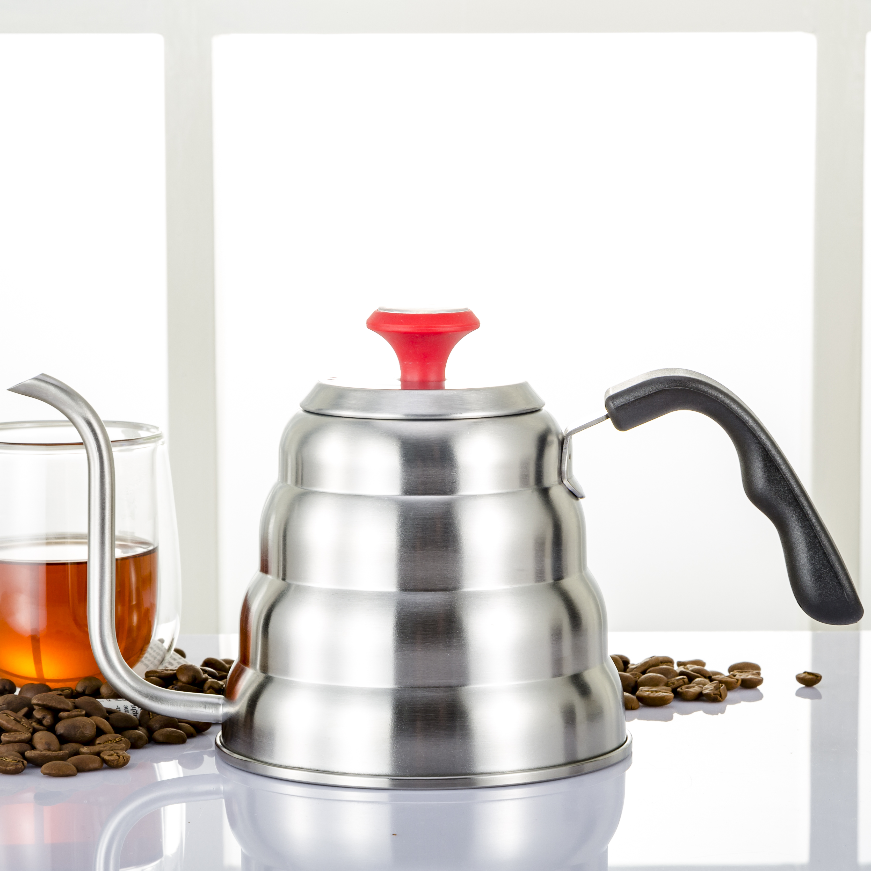 1.2L Drip Kettle Pour Over Coffee Pot with Thermometer